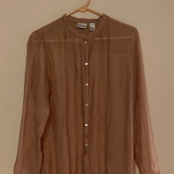 Chico's Tan Tunic Size 2 - Picture 1 of 5